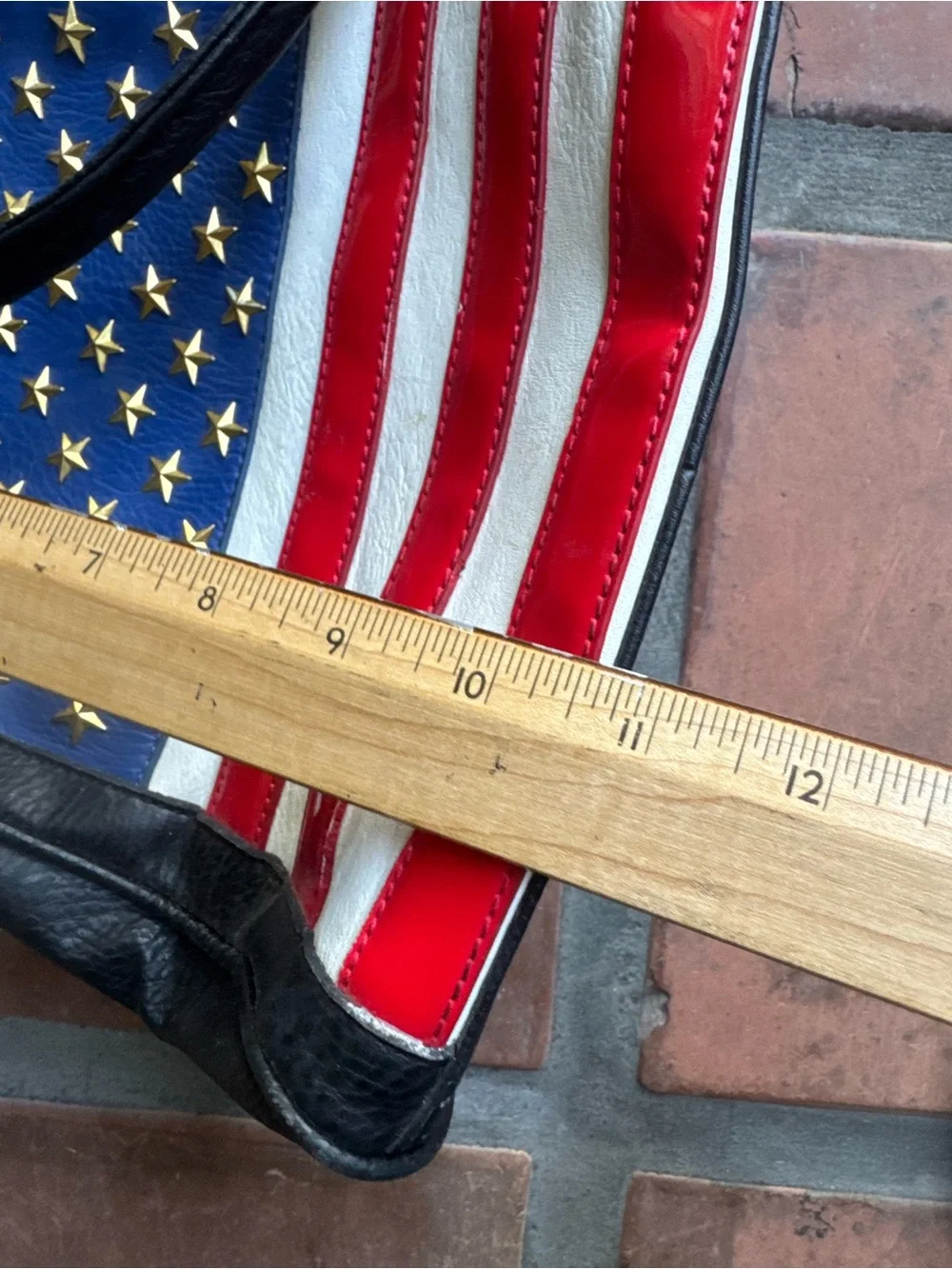 Vtg American Flag Accent Black Handbag